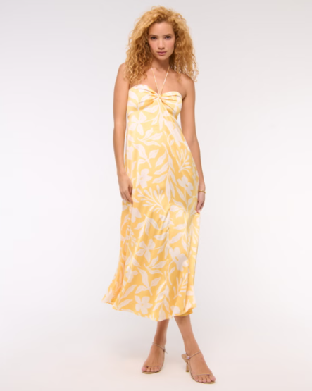 Twist-Front Flowy Maxi Dress