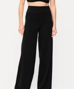 High-Waisted PowerChill Fold-Over Wide-Leg Pants